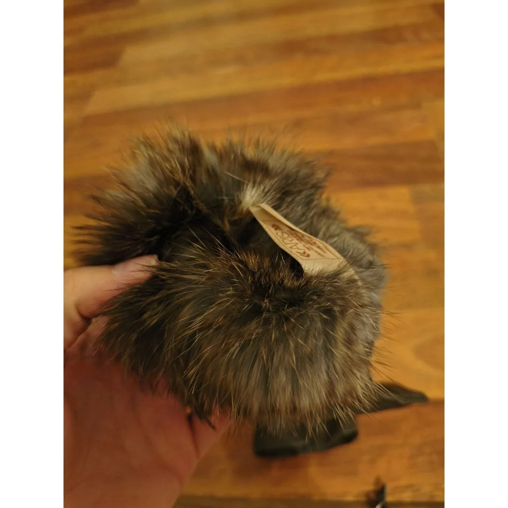 Aris Size M 100 % Fur Lined Leather Gloves Brown - Picture 3 of 5